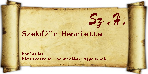 Szekér Henrietta névjegykártya