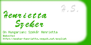 henrietta szeker business card